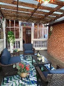 4 PCS OUTDOOR PATIO SET WITH WASHABLE CUSHIONS & CARPETS. - Photo 3