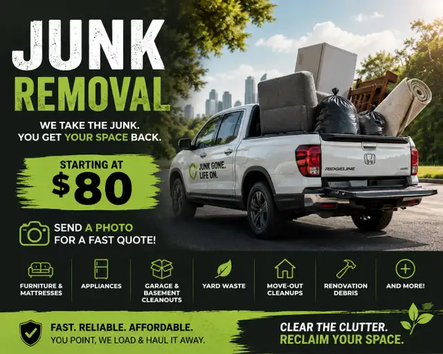 JUNK REMOVAL – STARTING AT JUST $80! ️