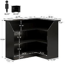 Burnes L-Shaped 4-Tier Wood Bar Cabinet with Stemware Racks - Photo 4