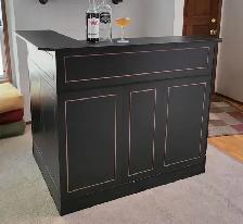 Burnes L-Shaped 4-Tier Wood Bar Cabinet with Stemware Racks - Photo 7