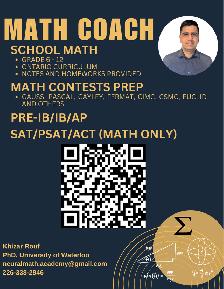 Math Tutor – Grades 6–12 | IB, AP & Math Contests