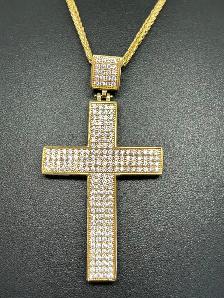 10k Iced Out Cross Pandent - Photo 3