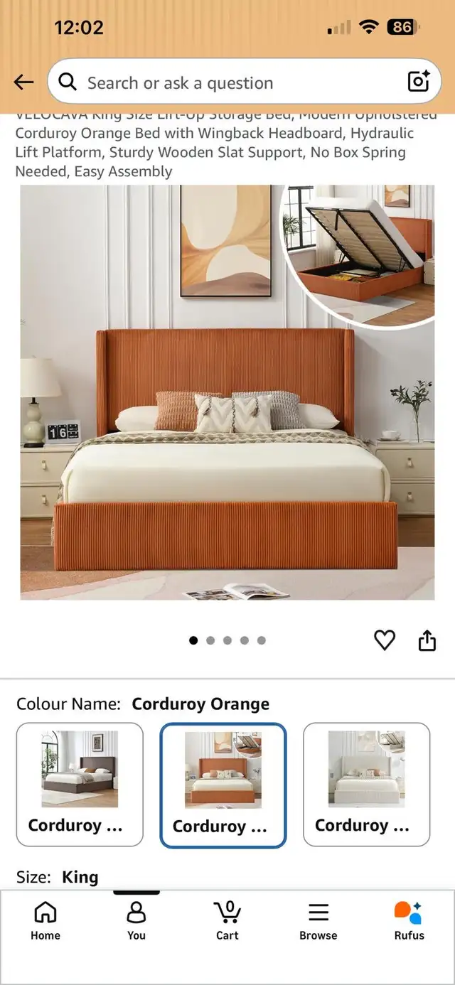 Still in Box- never used king size bed frame