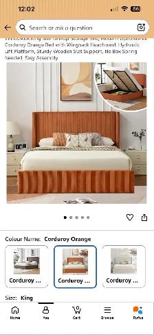 Still in Box- never used king size bed frame
