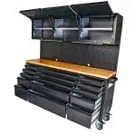 NEW 72' 18 DRAWER ROLLING TOOL BLACK BENCH BOX CABINET HTC7218PC