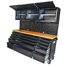 NEW 72' 18 DRAWER ROLLING TOOL BLACK BENCH BOX CABINET HTC7218PC - Photo 3