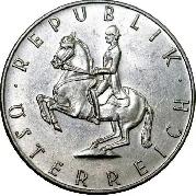 MONNAIE EN ARGENT  AUTRICE 1960  5 SHILLING