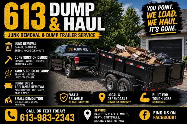 Dump Trailer Rental & Junk Removal – Carleton Place / Ottawa