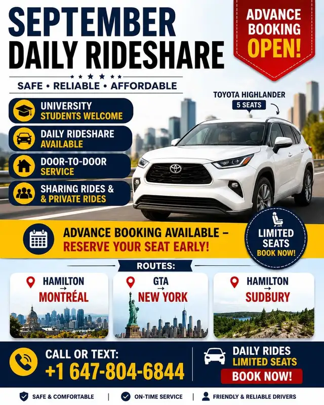 #  SEPTEMBER DAILY RIDESHARE —