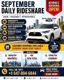 #  SEPTEMBER DAILY RIDESHARE —