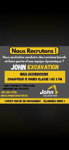 Chauffeur classe 1 ou 3 FM (matériaux en vrac)