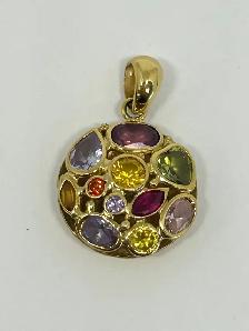 18k Multi Gemstone pendant - Photo 5