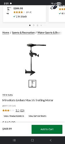 Electric outboard engine minn kota