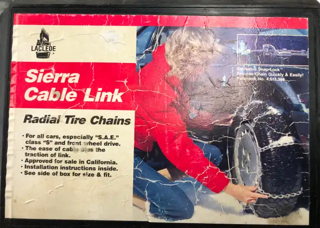 LaClede Sierra Cable Link Redial Tire Chains #1926 Easy Snap Loc