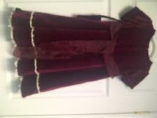 ROBE CHIC VELOUR BOURGOGNE GR 6x FILLETTE AVEC SAC À MAIN:$20.00 - Photo 2