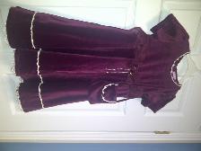 ROBE CHIC VELOUR BOURGOGNE GR 6x FILLETTE AVEC SAC À MAIN:$20.00 - Photo 3