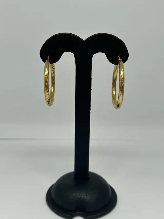 14K Twist Hoop  Earrings