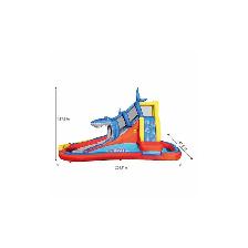 Action Air Inflatable Waterslide Shark Bounce House - Photo 2