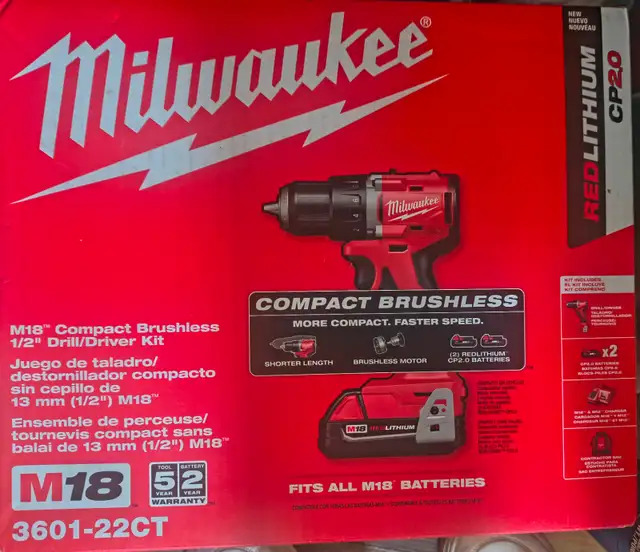 Milwaukee M18 Compact Brushless 1/2' Drill/Driver Kit