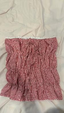 Red Gingham Tube Top