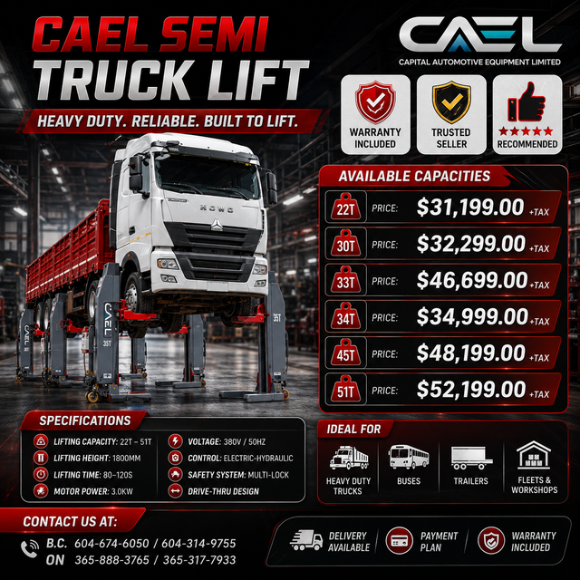 CAEL Heavy-Duty Wireless Semi Truck Column Lifts