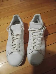 Adidas Stan Smith Triple Cloud White Low Top Sneakers Men's 9 - Photo 4