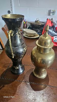 Lot de 2 Gros Brass/Laiton Vintage très Lourd - Photo 3