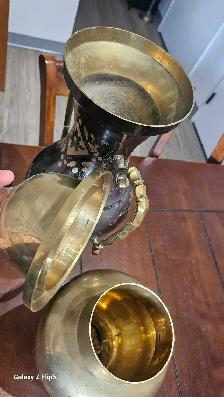 Lot de 2 Gros Brass/Laiton Vintage très Lourd - Photo 7