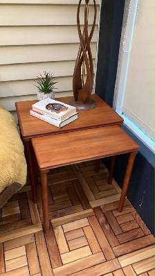 Mid century. TEAK TECK. Armchair stool Tabouret pour fauteuil / - Photo 7