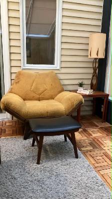 Mid century. TEAK TECK. Armchair stool Tabouret pour fauteuil / - Photo 9