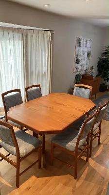 Mid century. TEAK TECK. Ensemble salle à manger. Table   2 rallo - Photo 5