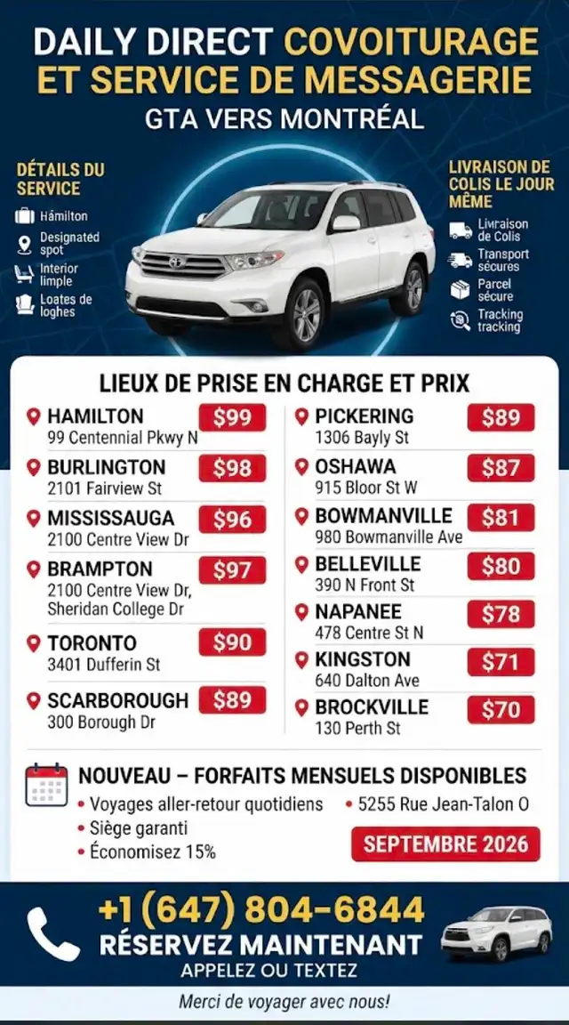 Pass mensuel GTA Montréal septembre 2026