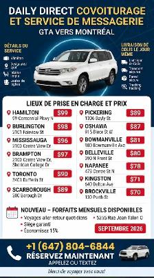 Pass mensuel GTA Montréal septembre 2026 | RideShare