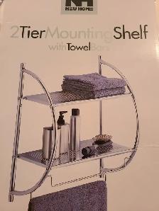 New 2 Tier Mounting shelf with Towel
