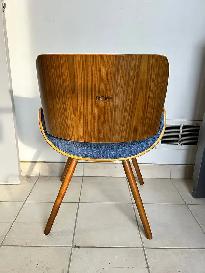 Fabrizzi Chair – Walnut Wood & Grey Fabric – $100 Each! - Photo 3