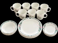 Vintage Corelle & Corning Tulip Dinnerware Set (26 Pieces)