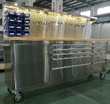 NEW 11 DRAWER 84 INCH STAINLESS STEEL TOOL BENCH/LED LIGHT 8411D