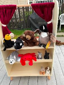 Wooden Play Market Puppet Theatre With 10 Puppets - Photo 4