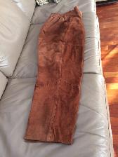 PANTALON NEUF SUÈDE BRUN DOUBLÉ GR10 FEM TAILLE ÉLASTIQUE $15.00