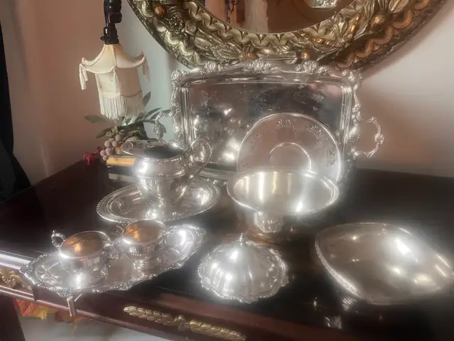 Silver bowls and trays