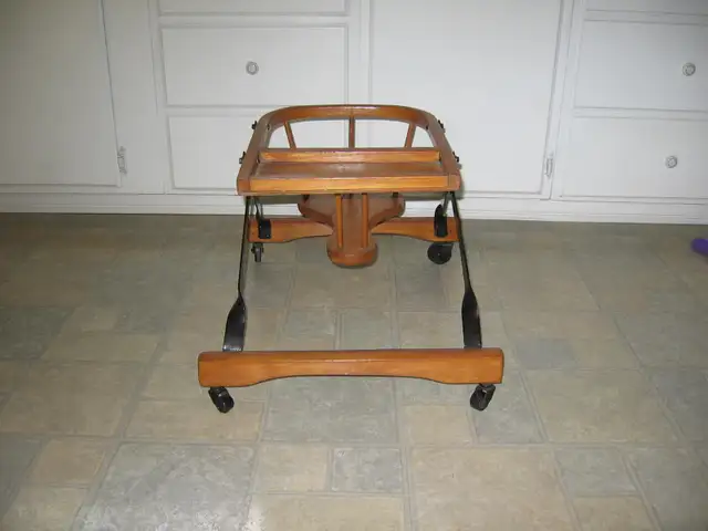 Vintage wooden baby walker