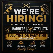 BARBER NEEDED &HAIRSTYLIST WANTED