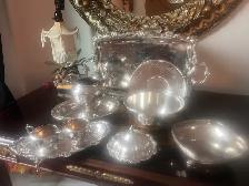 Assortment of 12 pieces beautiful silver &  English decanter