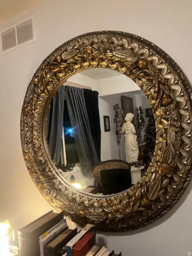 Beautiful gold Gilded rounds, large mirror