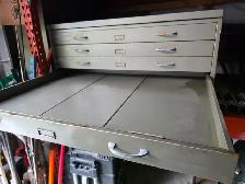 5 Drawers BluePrint Tool Storage Garage Organizer Cabinet 4 Legs - Photo 6