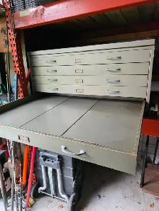 5 Drawers BluePrint Tool Storage Garage Organizer Cabinet 4 Legs - Photo 7