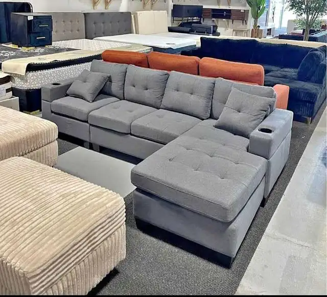 Elegant Modern 4 Seater Fabric Sofa With Free Delivery