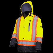 Yellow safety work winter jacket - brand new   Free Bonus,