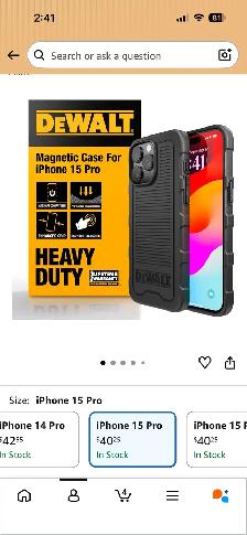 New Dewalt Strong Magnetic Case for iPhone 15 Pro