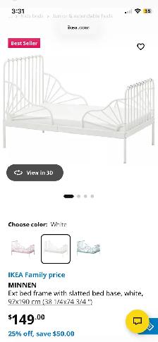 IKEA MINNEN Extendable Bed Frame - Photo 2